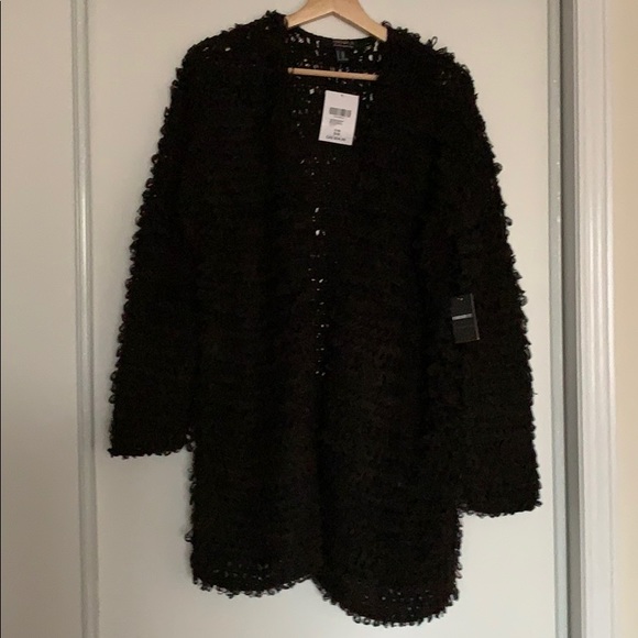 NWT Forever 21 Black Sweater Jacket CARDIGAN S/M - Picture 1 of 6